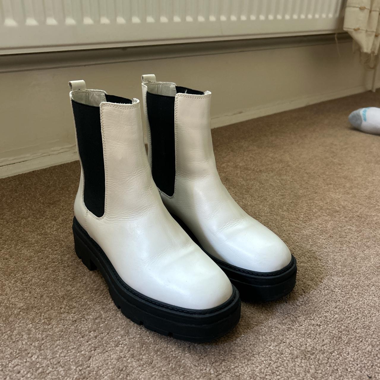 Brand new Ace- cleat sole Chelsea boots. Cream... - Depop