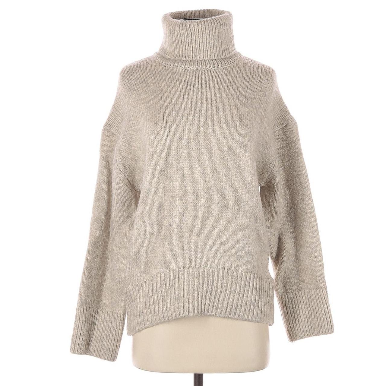 H&M Turtleneck Knit Sweater Color: Biege/Light... - Depop