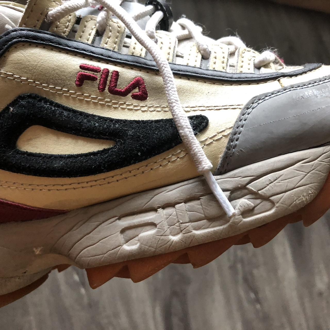 Burgundy fila clearance trainers