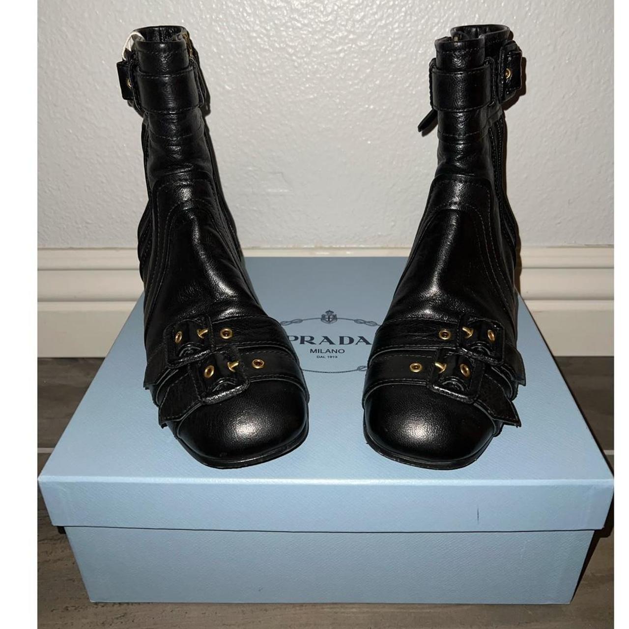 Prada buckle discount boots