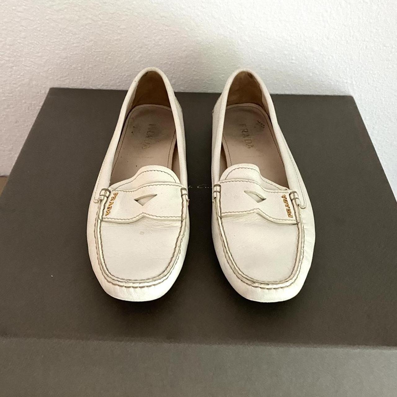 Prada penny loafers womens best sale