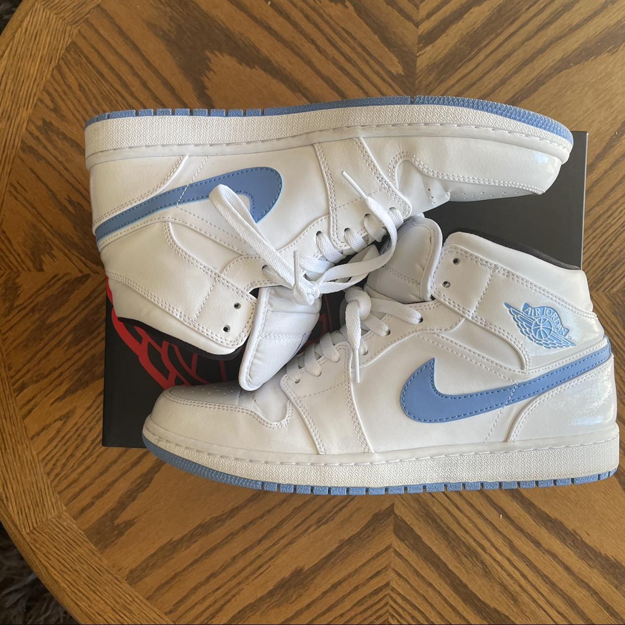 white and blue jordans 2021