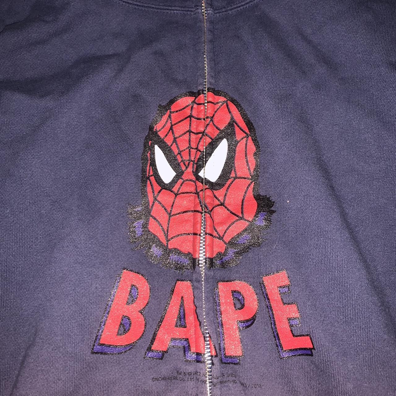 Bape x Marvel zip up hoodie Bape spider-man... - Depop