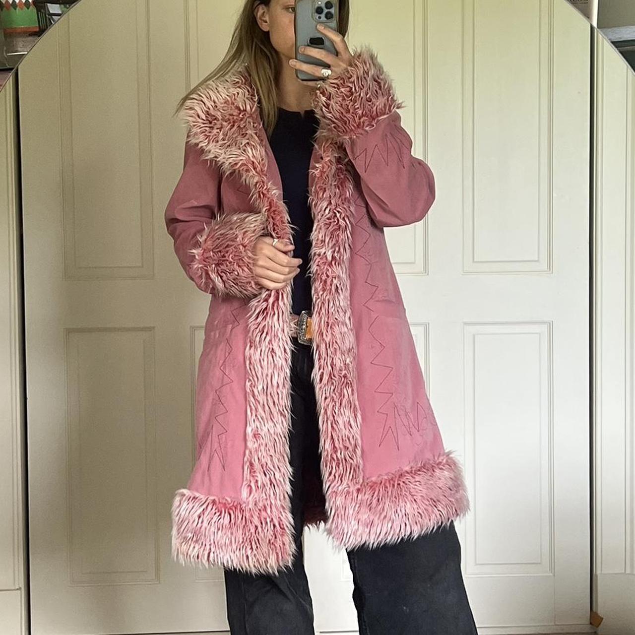 🌸🐙🌺🌸🐙🌺 PINK AFGHAN COAT with embroidered