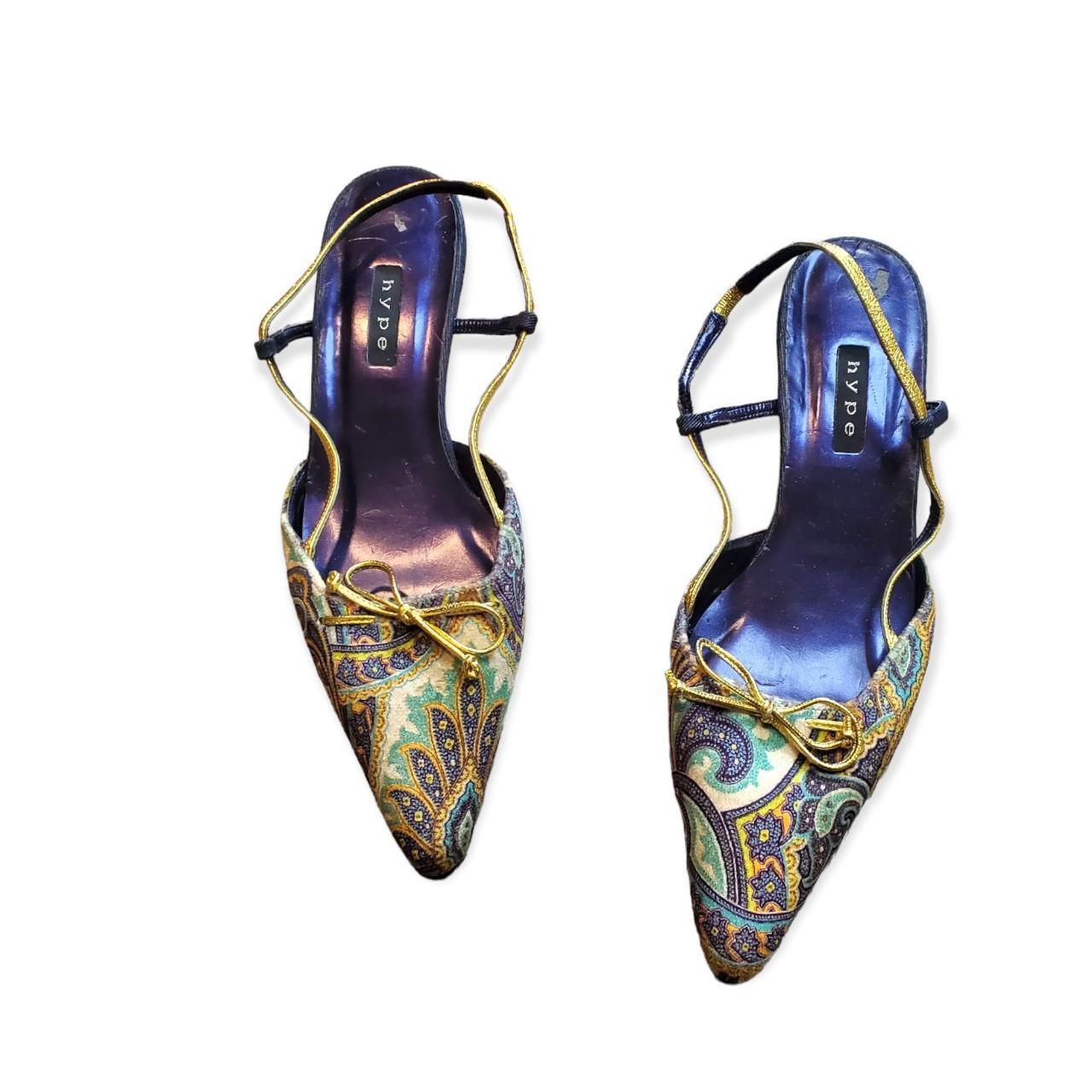 Women's Blue and Gold Mules