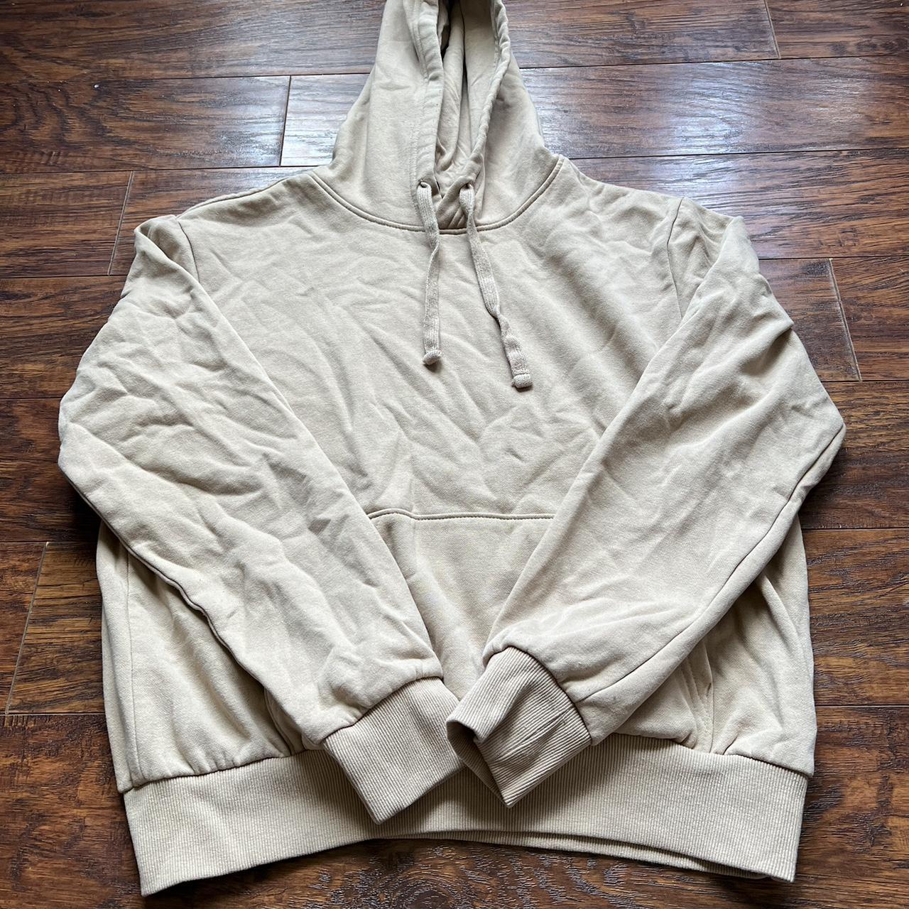 h&m hoodie brownish tanish color a good basic and... - Depop