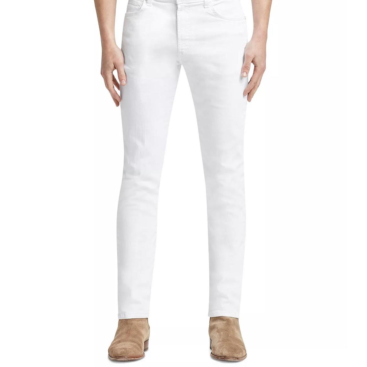 $228 Monfrere Men White Cotton USA Slim Fit Straight... - Depop