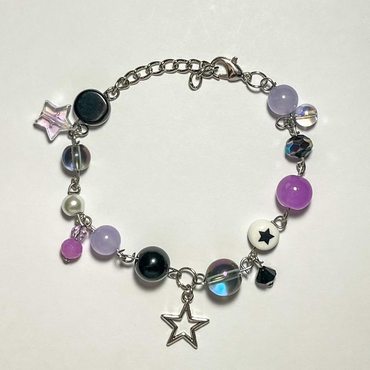 purple star bracelet - handmade - keep out of... - Depop