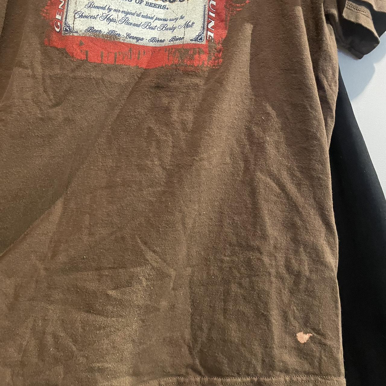 Vintage 2006 heavyweight chocolate brown Budweiser t... - Depop