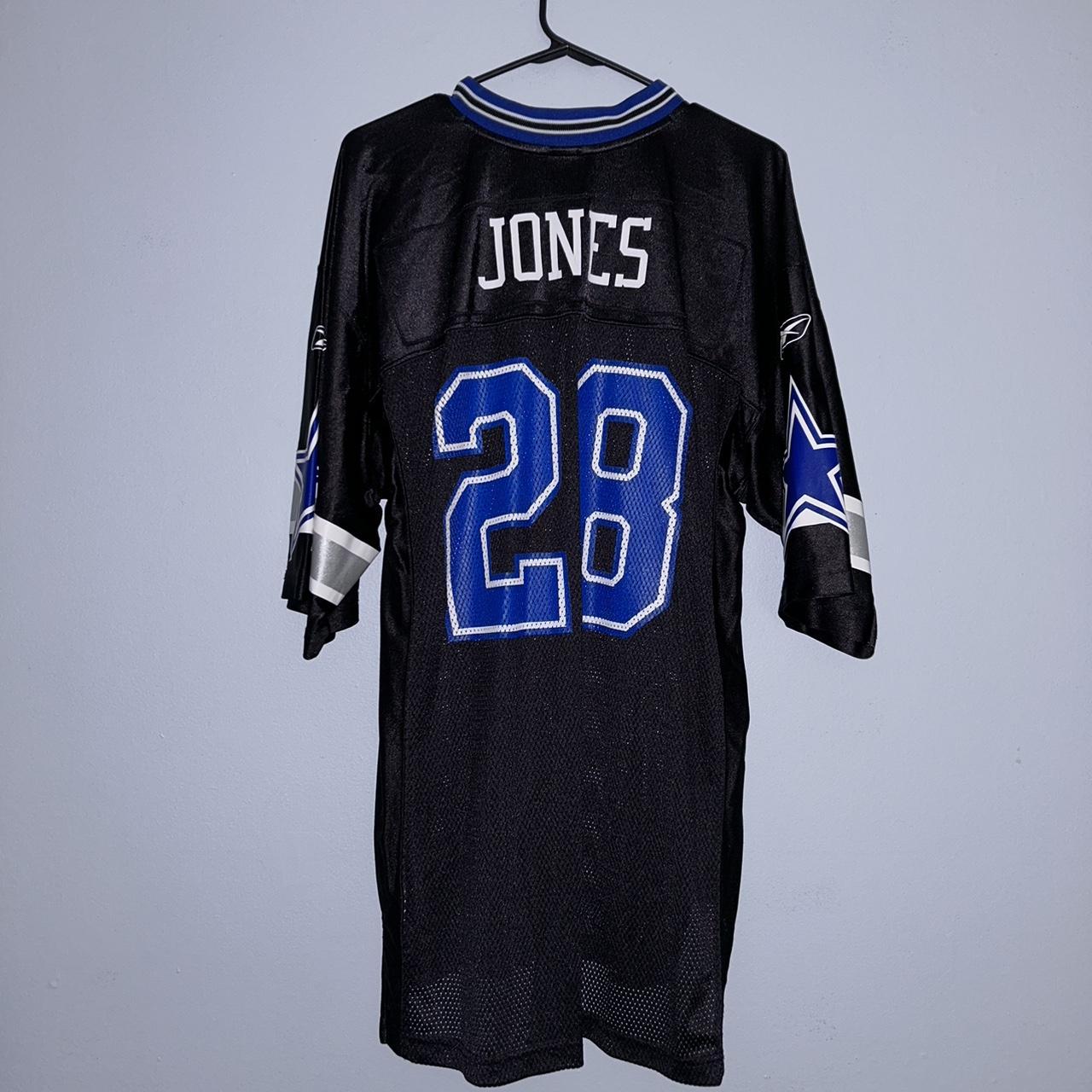 Felix Jones 28 Cowboys Throwback Jersey. Reebok. White Blue 