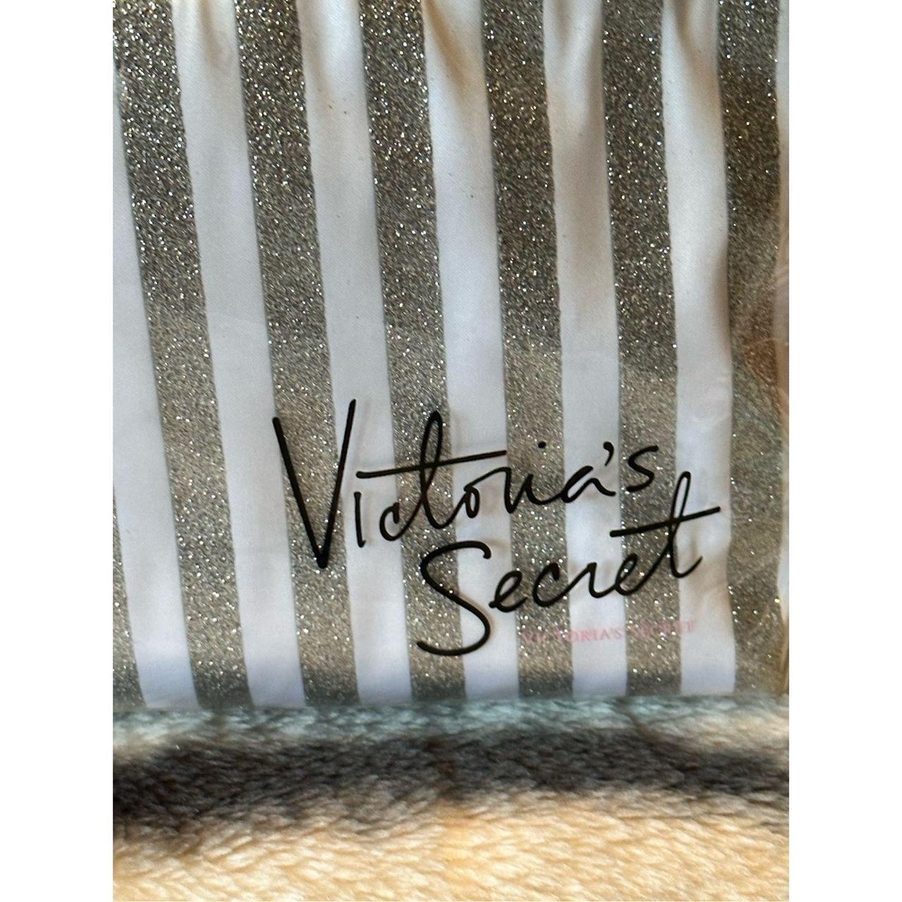 Victorias Secret Clutch Metallic Glitter Silver Gold - Depop