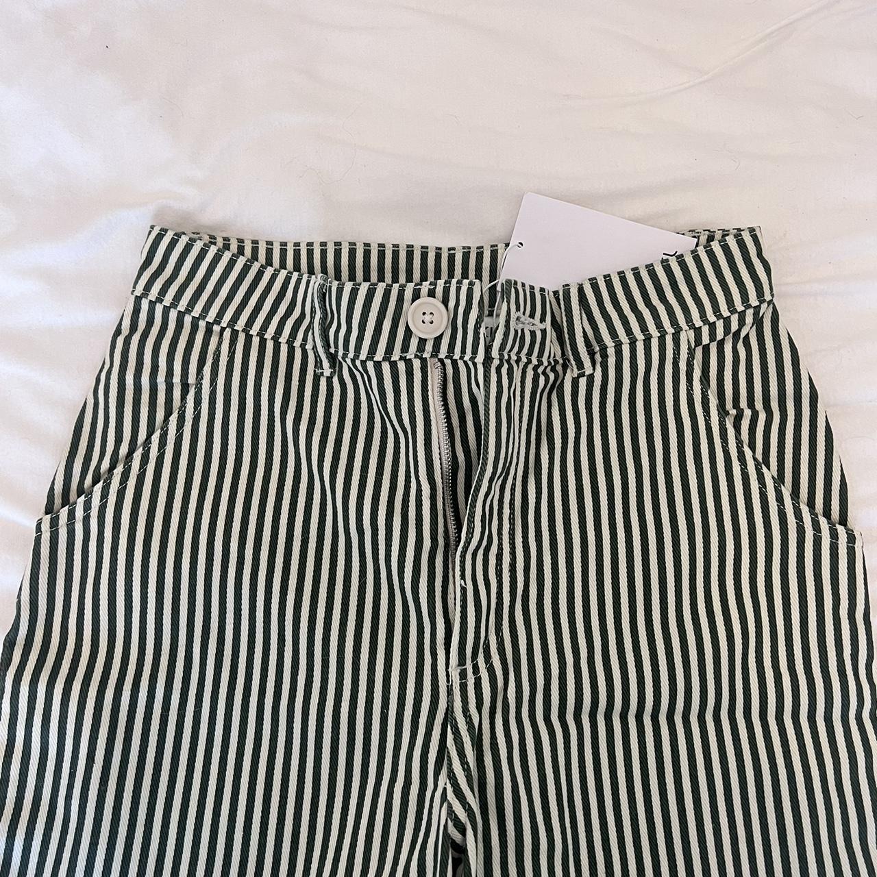 Monki Women's Green and White Jeans