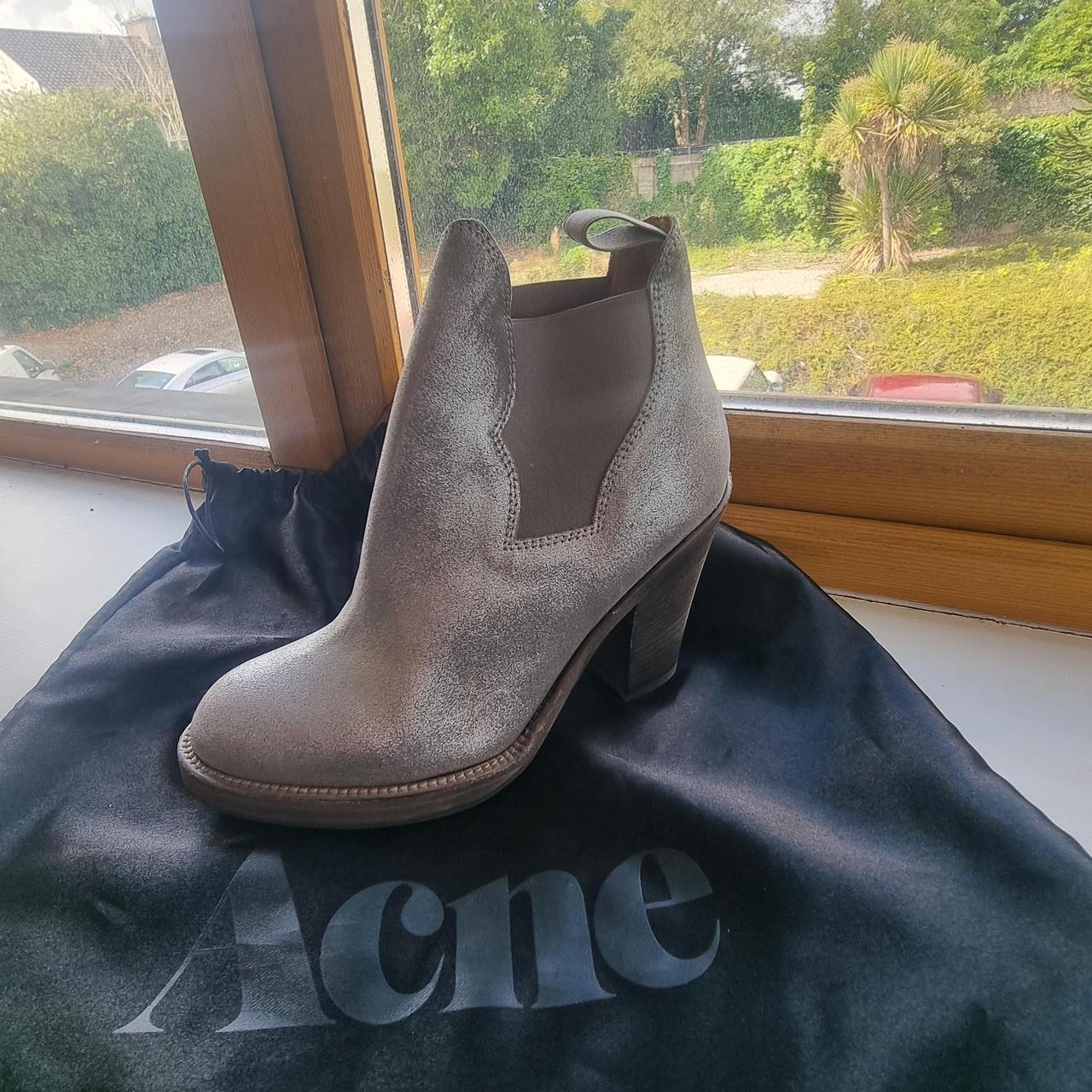 Acne studios Star Ankle Boots Metallic Silver. Depop