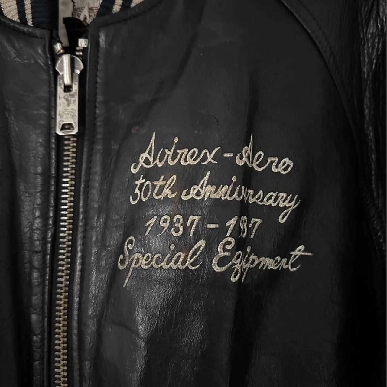 AVIREX 50TH ANNIV 1937-1987 VARSITY LEATHER FLIGHT... - Depop