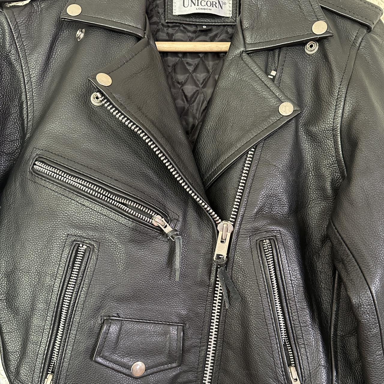 身幅39cmUNICORN LONDON leather coat