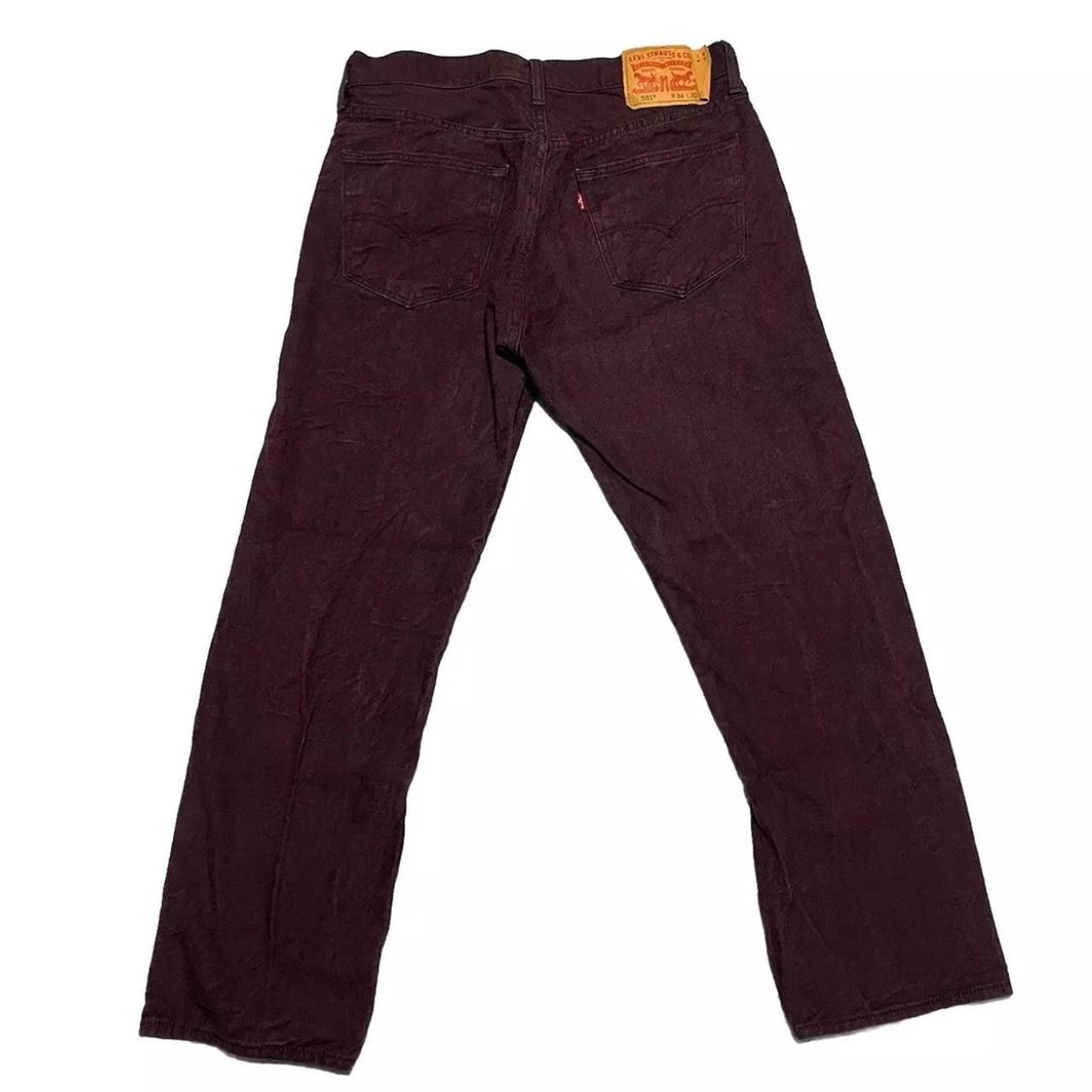 Mens fashion burgundy levis jeans