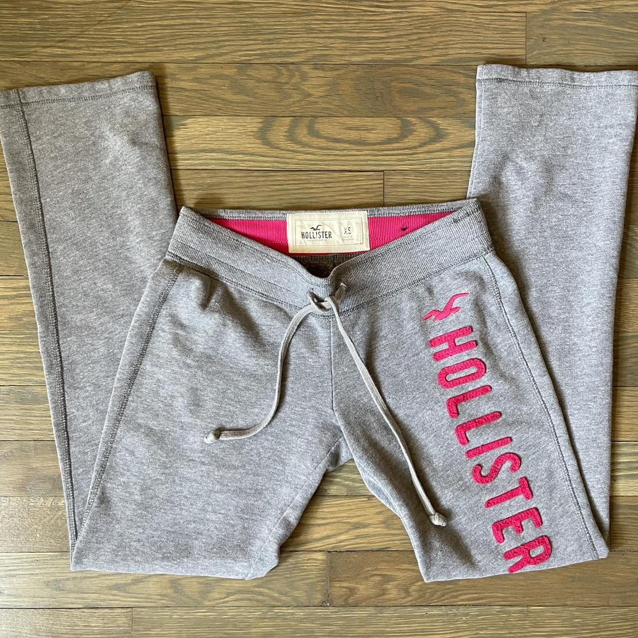 Hollister Co. Women's Grey and Pink Joggerstracksuits Depop