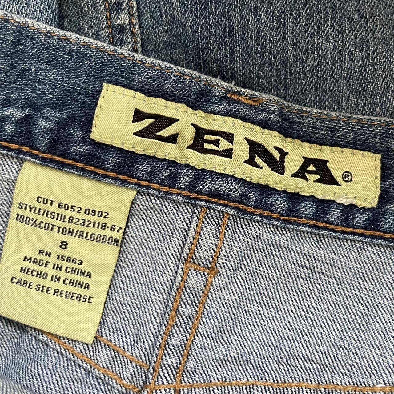 Zena Jeans Women's Navy and Blue Skirt Depop