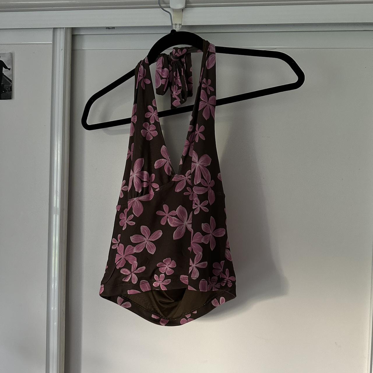 Ghanda Brown and Pink Halter Top so comfy and... Depop