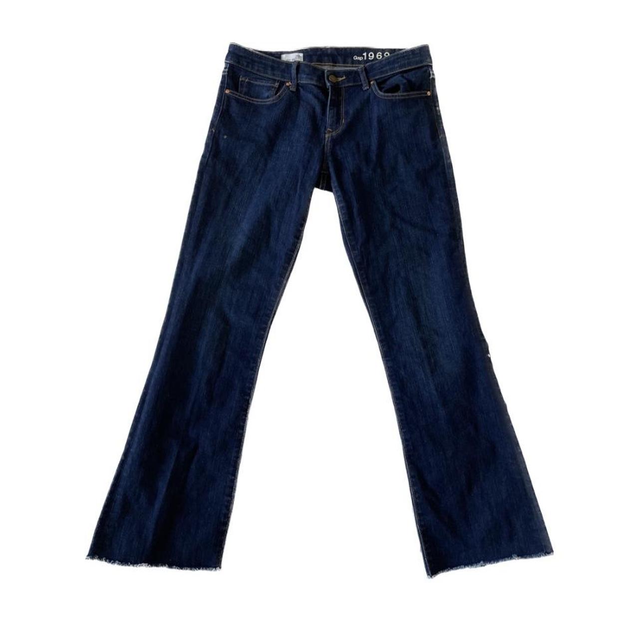 Gap bootcut slightly flared dark blue denim jeans... Depop
