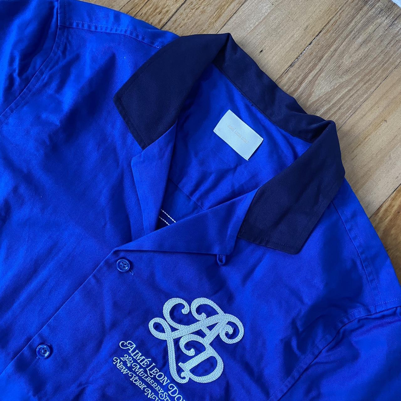 Aime Leon Dore ALD Bowling Shirt Blue SS23 Chain Stitch