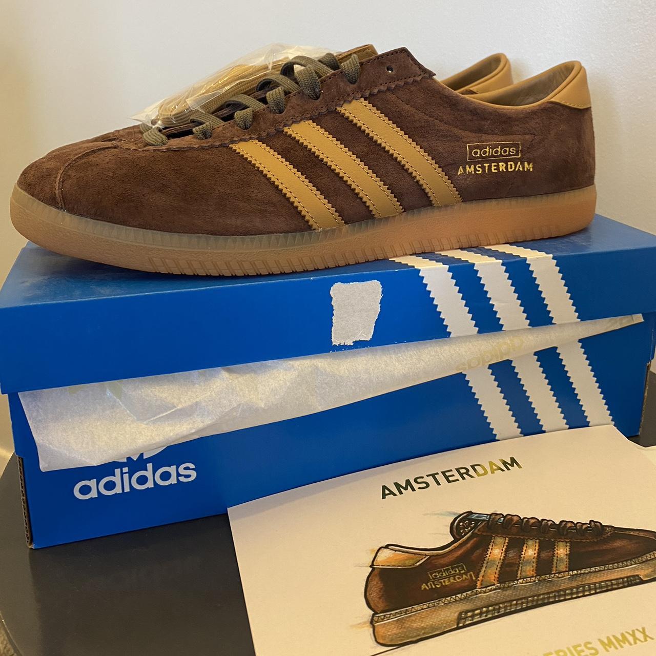 Adidas Originals Men's Tan and Brown Trainers | Depop