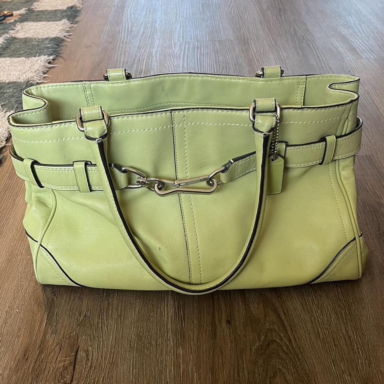lime green coach purse
