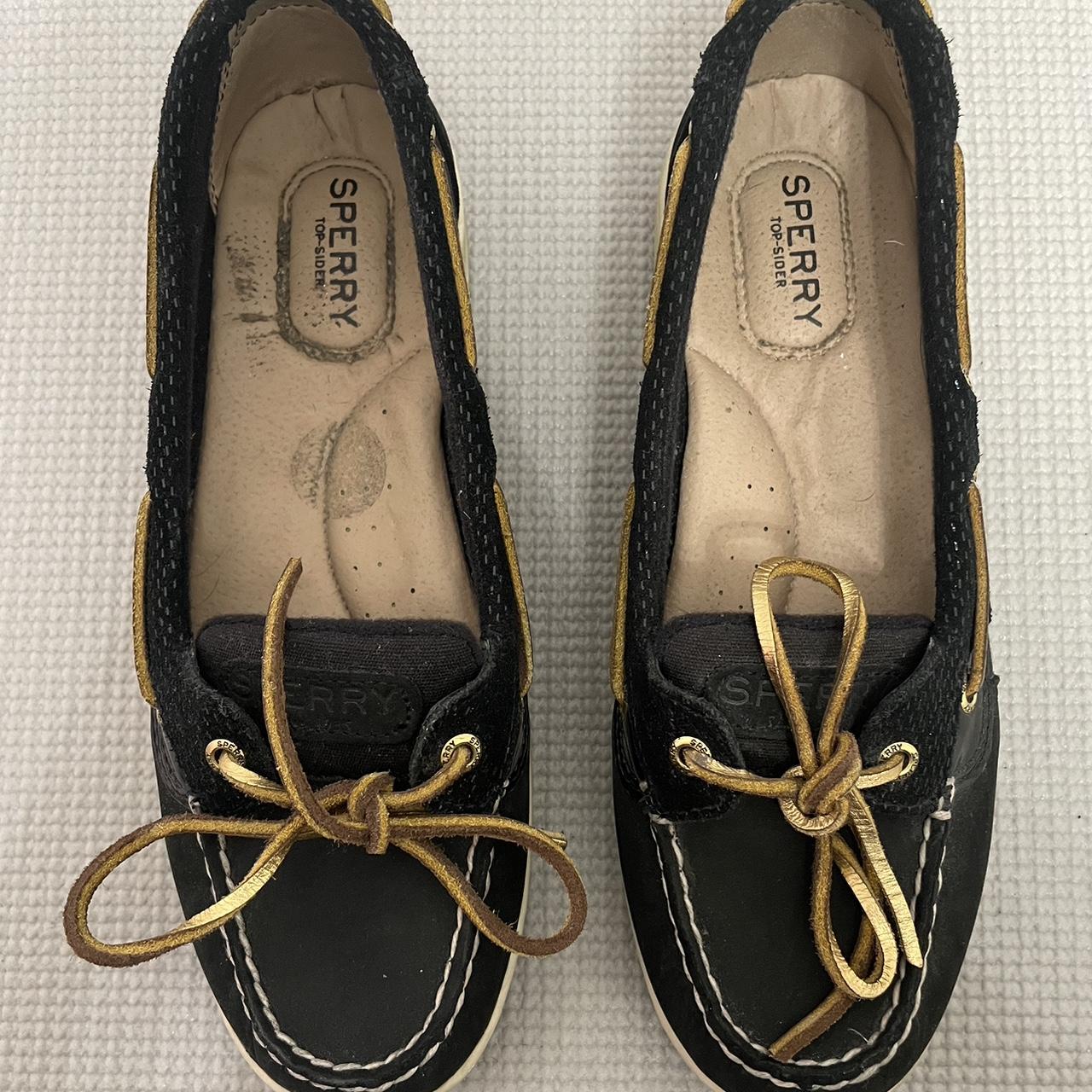 Black and gold sales sperrys