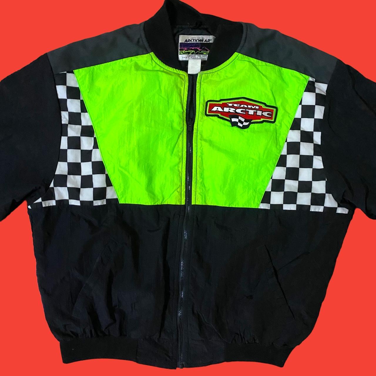 vintage 90s team Arctic cat snow mobile checkered... - Depop