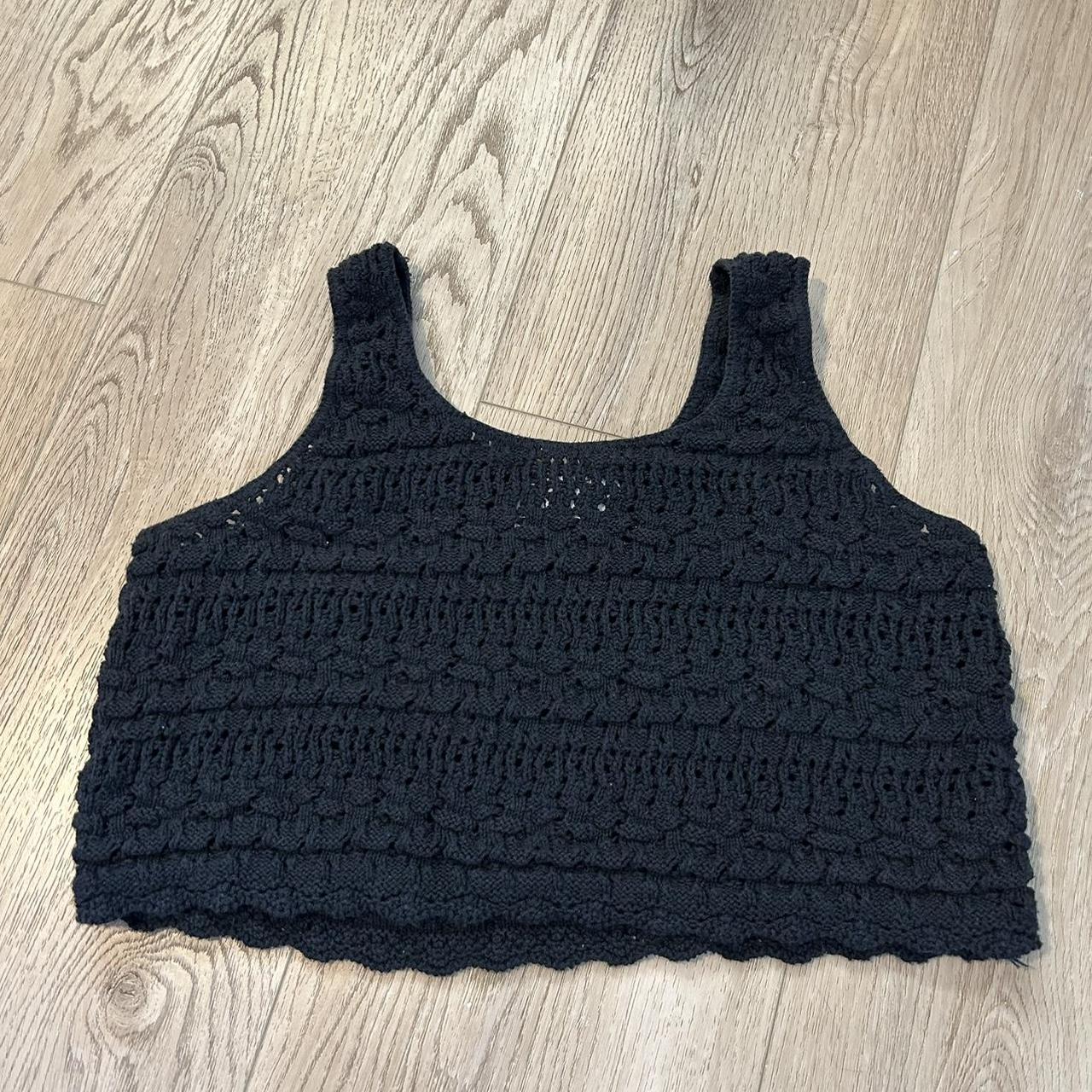 adorable vintage late 90s/ y2k crochet boho cropped... - Depop