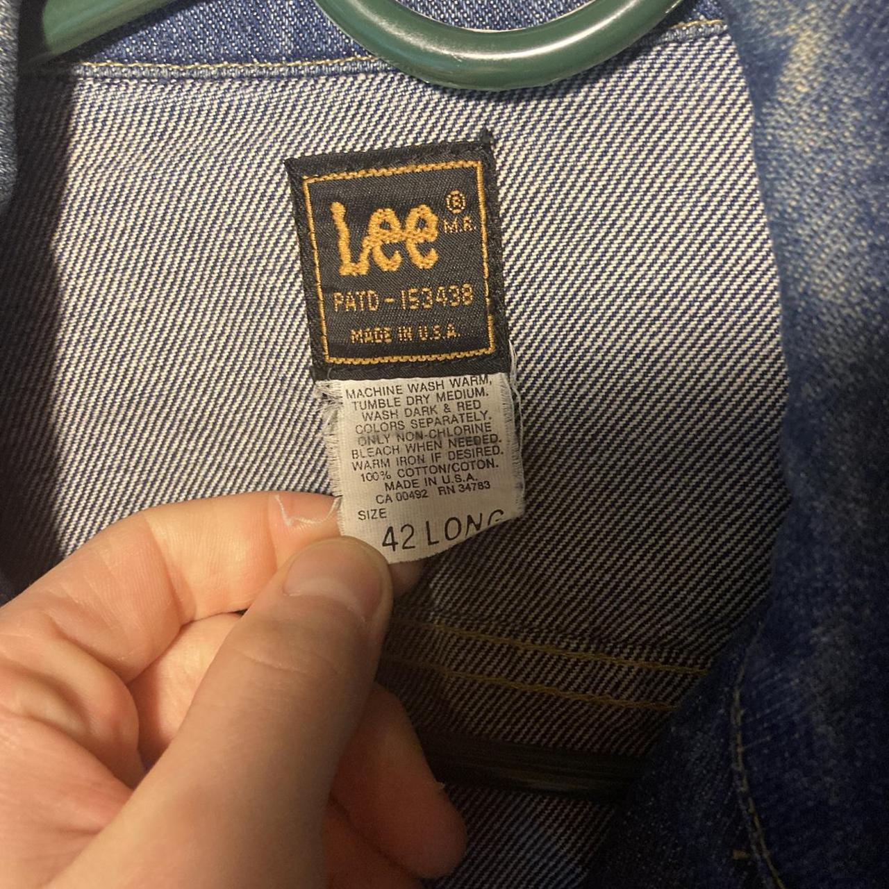 Vintage lees denim jacket size 42 long (Large) In... - Depop