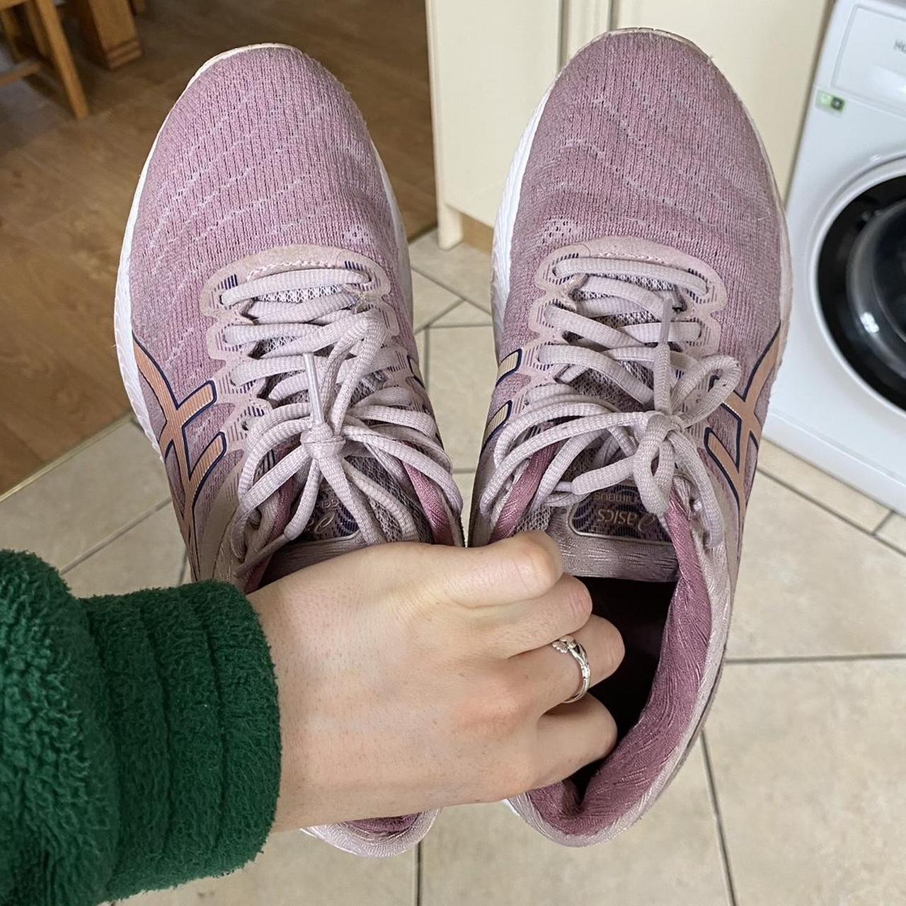 Pink ASICS EUR size 39.5 I m a 6 and they re fine Depop