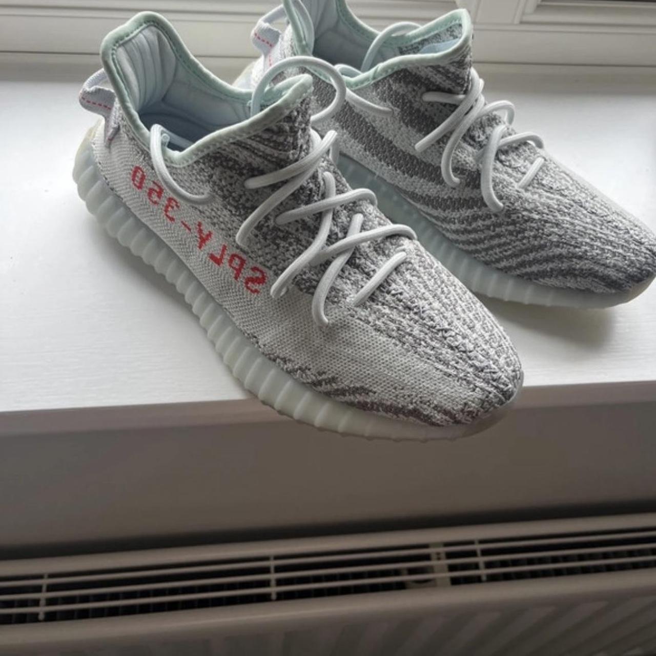 Yeezy 350 v2 store zebra blue tint