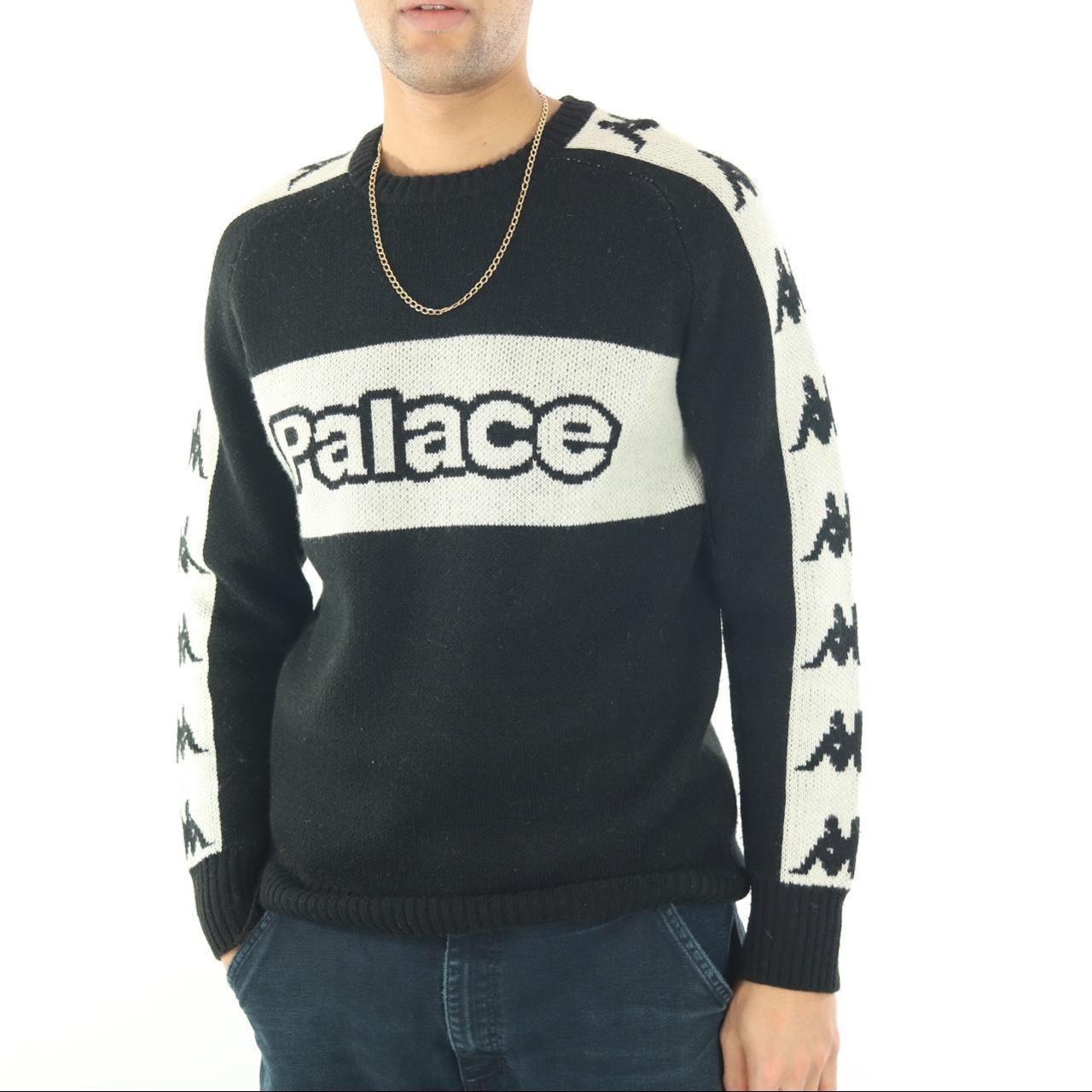 PALACE X KAPPA KNITTED JUMPER IN BLACK FROM FW 2021... - Depop