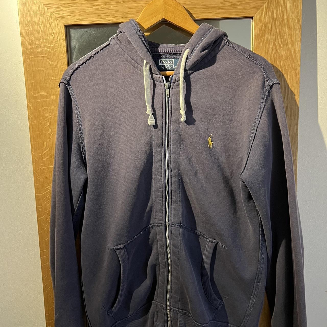 Polo Ralph Lauren zip up Navy Hood with exposed... - Depop