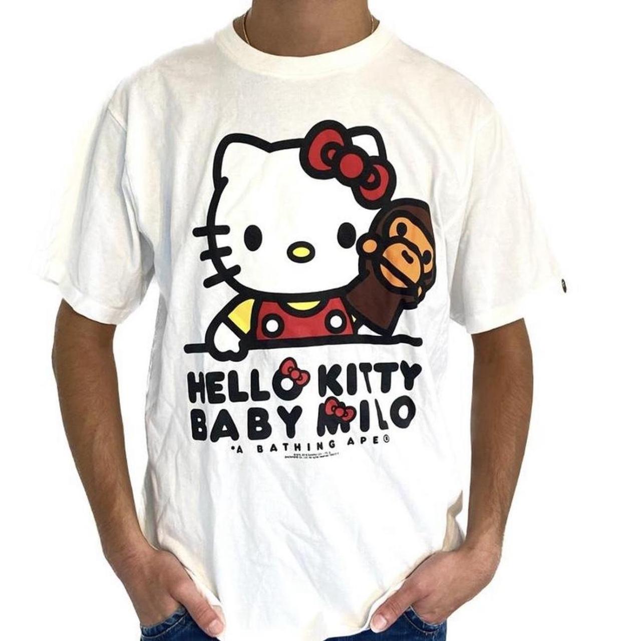 White Bape Hello Kitty X Baby Milo tee shirt. Super | Depop