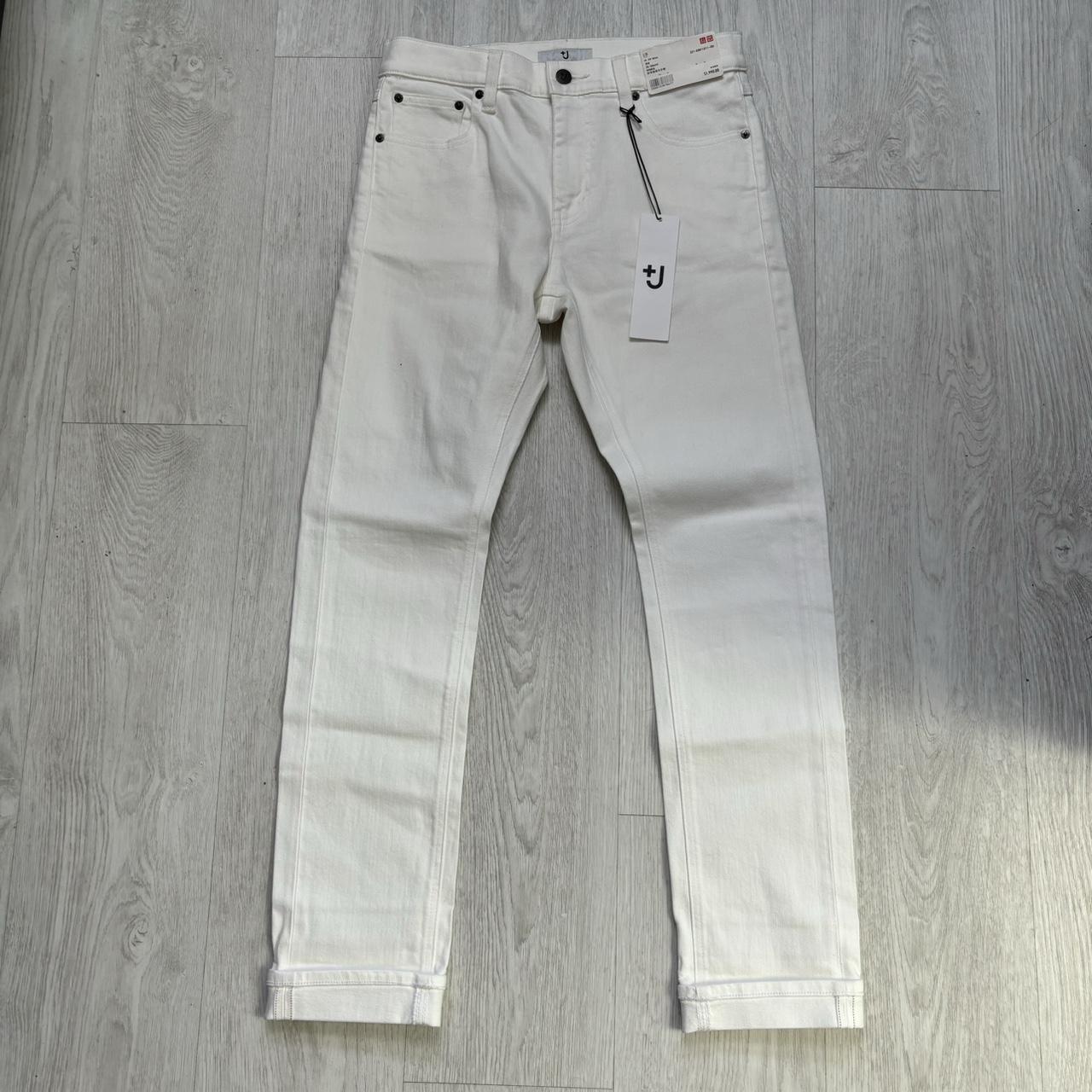 Uniqlo Jil Sander +J Jeans Selvedge White Slim Leg | Depop