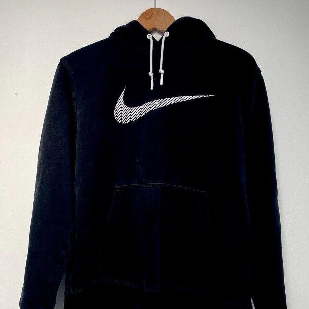 Nike Center Swoosh Embroidered Hoodie Medium Black... - Depop