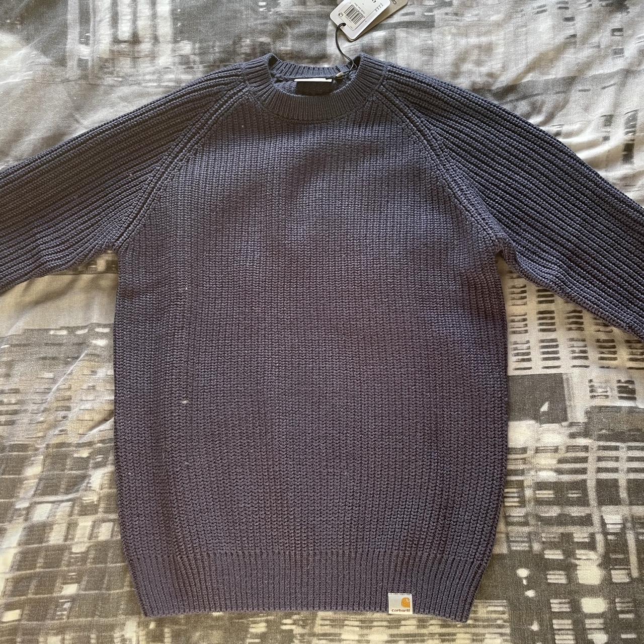 Carhartt Men's Navy and Blue Jumper | Depop