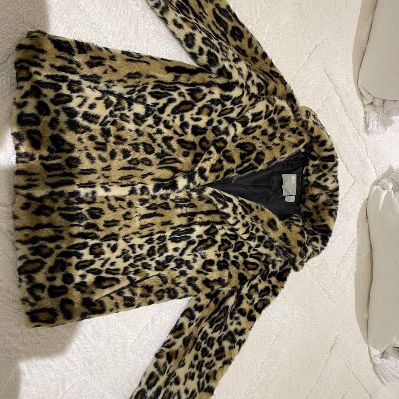 Asos leopard coat best sale