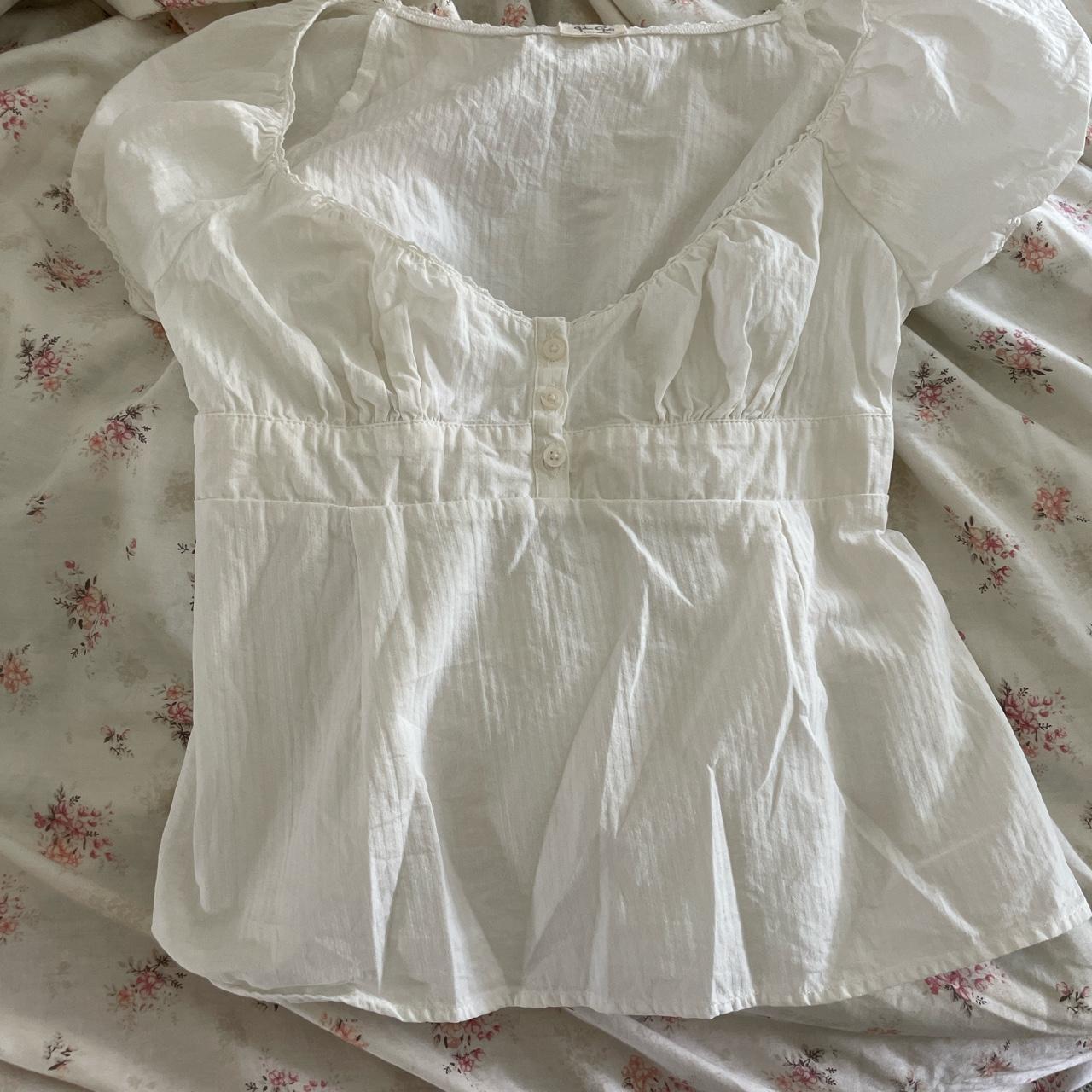 Brandy Melville Women's White Blouse | Depop