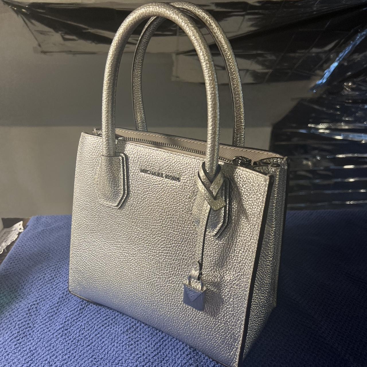 Michael Kors Jet Set Large Metallic Logo Shoulder Bag (Silver) - Walmart.com