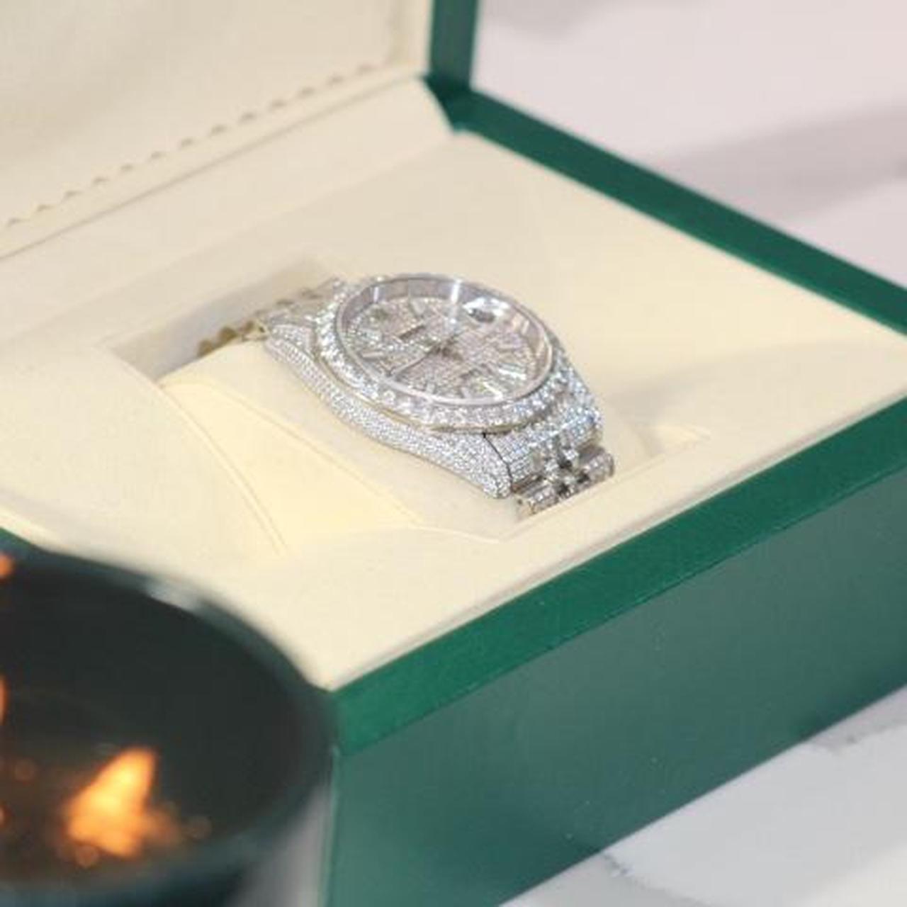 Lab Diamond Rolex Datejust bustdown Sapphire... Depop