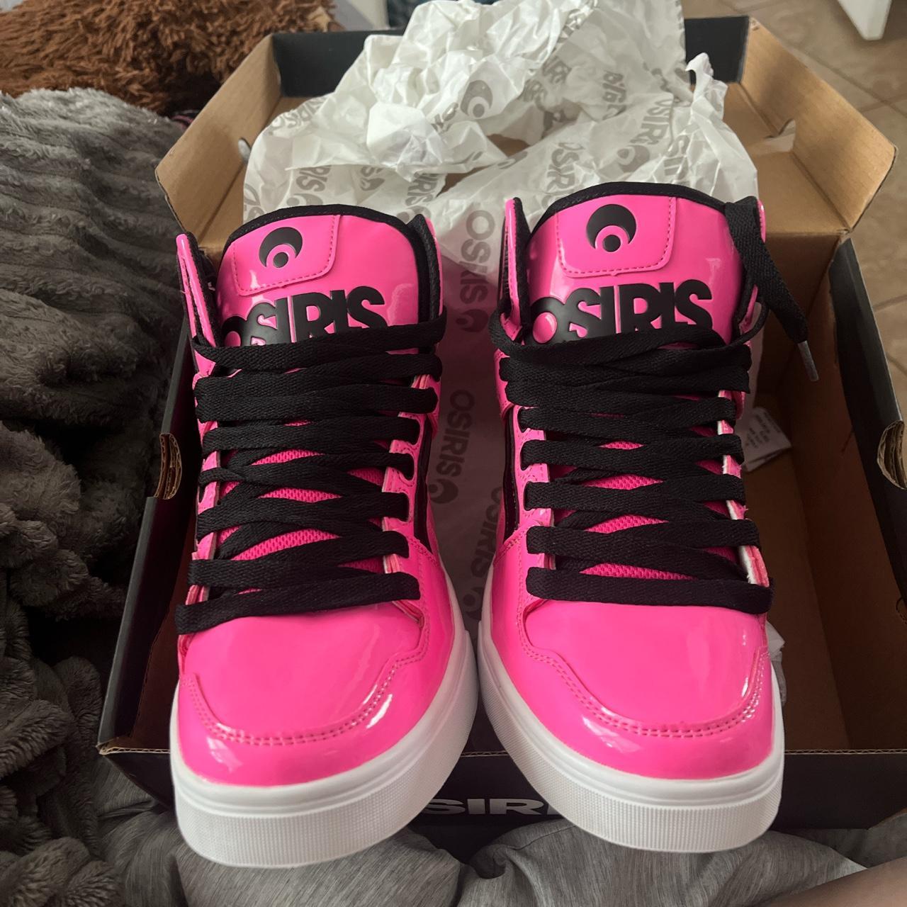 pink and black Osiris shoes never worn. #sceneemo... - Depop