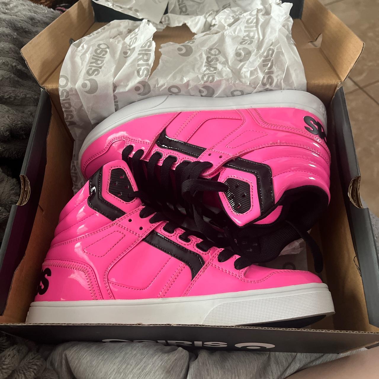 pink and black Osiris shoes never worn. #sceneemo... - Depop