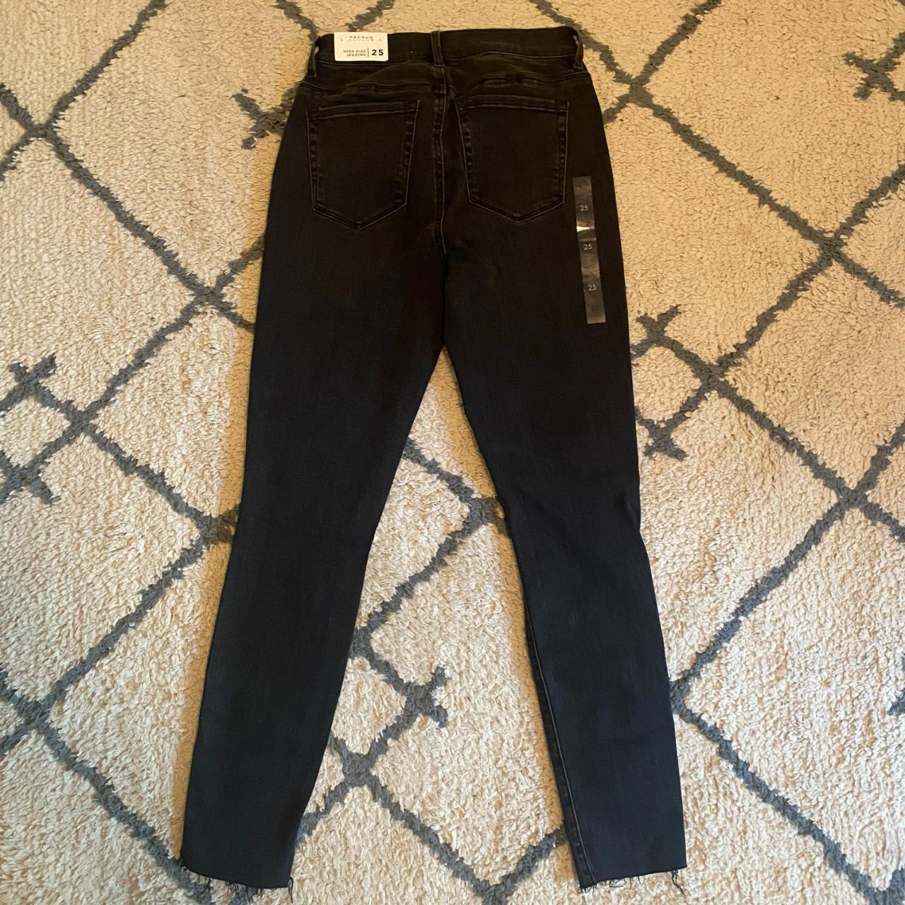 Pacsun high rise ripped black jeans, new with tags,... - Depop