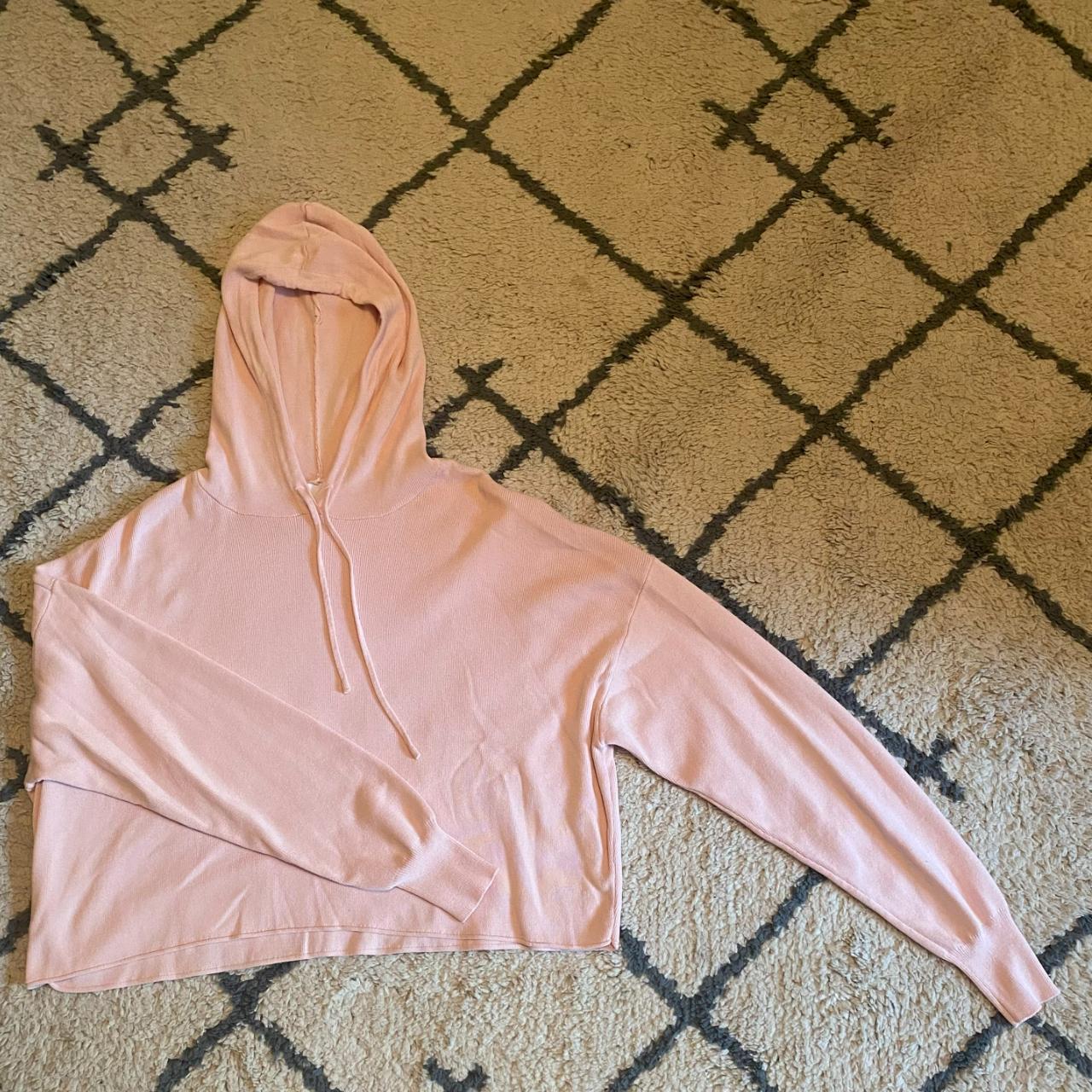 Zara pink sweatshirt hoodie, size small, cropped,... - Depop