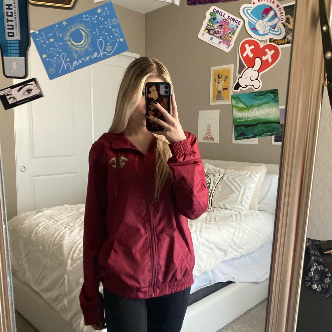 Burgundy hot sale rain jacket