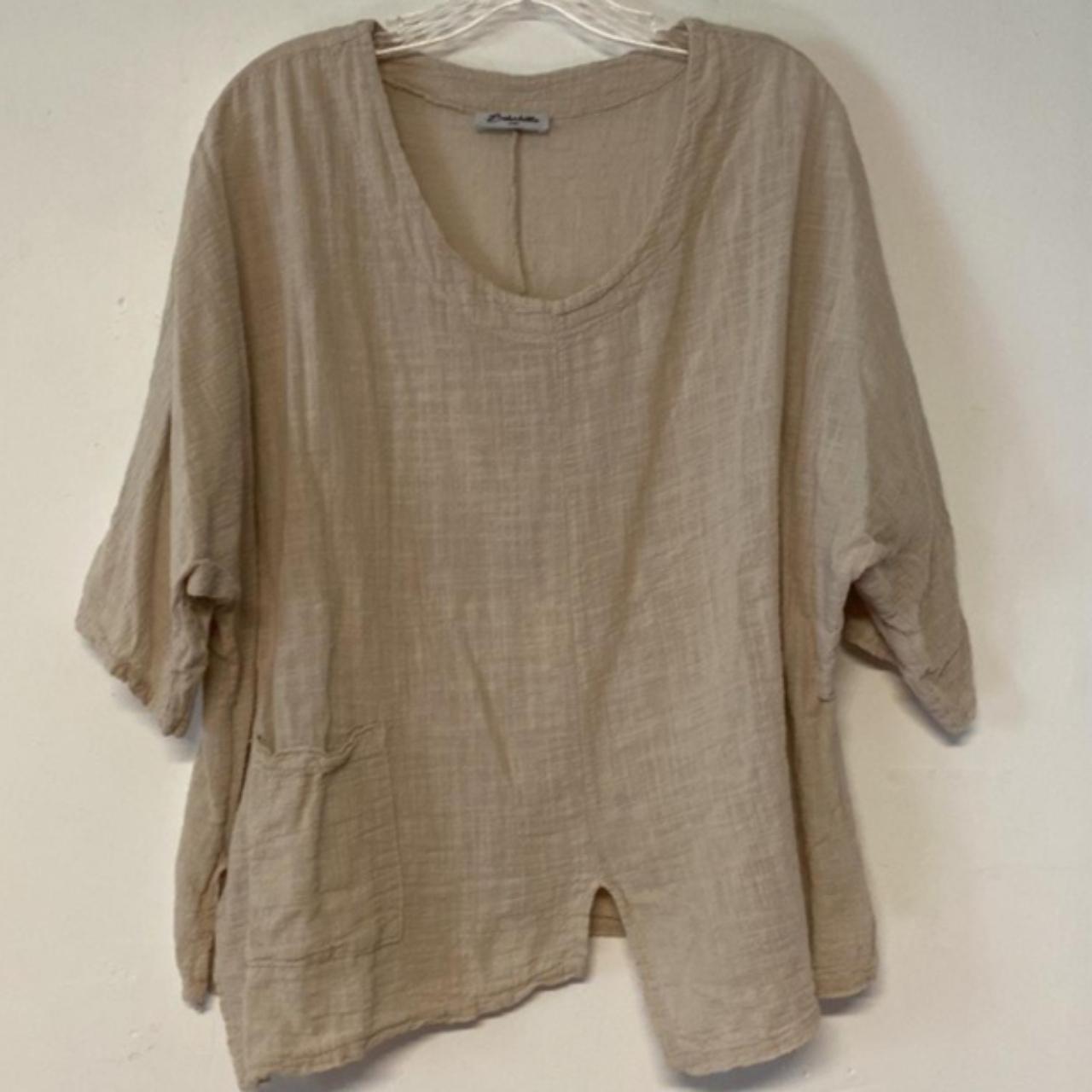 Bohabille Paris Beige Linen Top Breezy & relaxed... - Depop