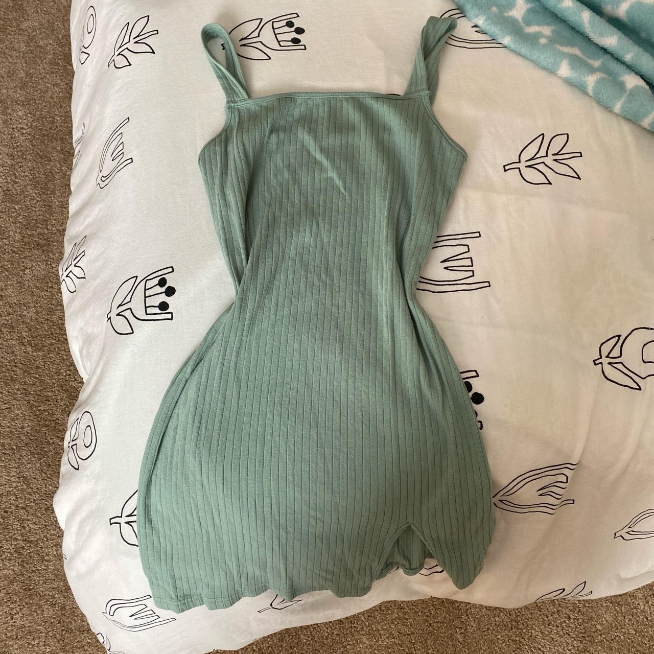 mint green shein body con dress! great for a costume... Depop